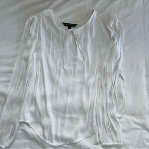 Banana Republic Cream Blouse with Tie-Neck